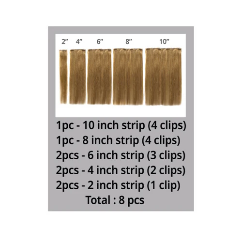 8 Piece 22" Seamless Clip Ins 100% Remy Human Hair - SLC22 - by Eve Hair - Image 3